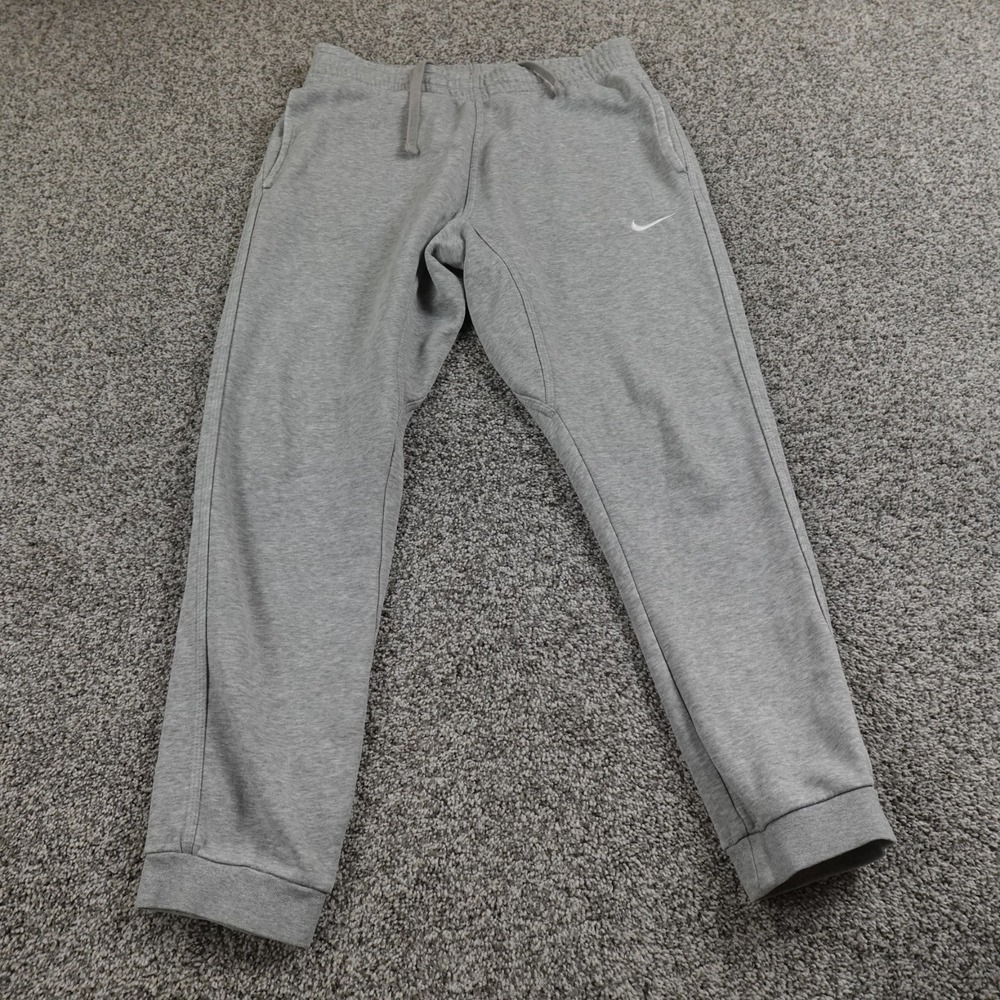 Nike Pants Mens S Gray Swoosh Drawstring Warmup Jogger Sweatpants Workout Gym